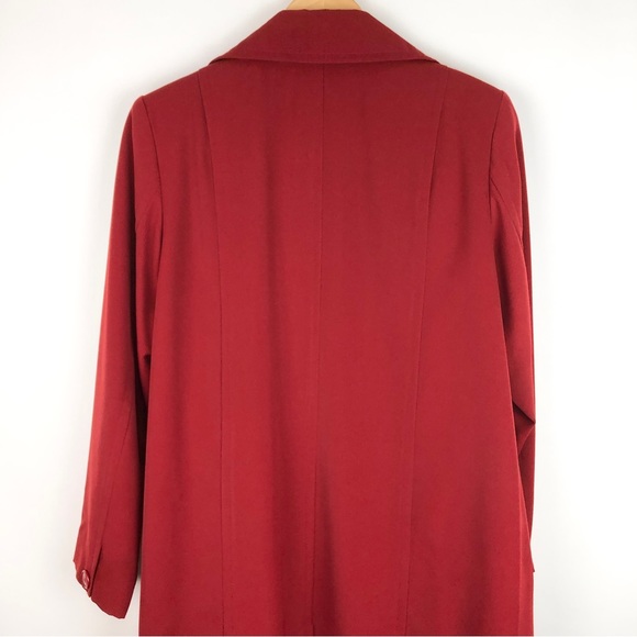 Talbots Petites Long Red Peacoat Formal Dress Jacket - Picture 6 of 14